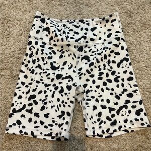 Black and White Spotted Bike Shorts